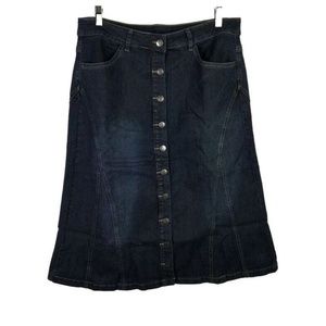 NWOT Jeans Skirt Womens Dark Blue Stretch
